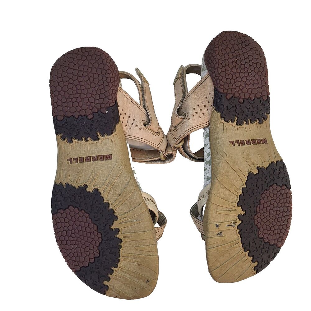 Merrell Siena Tan Leather Strappy Sandals Womens 7 Boho Gorpcore Hiking Granola - Picture 6 of 8